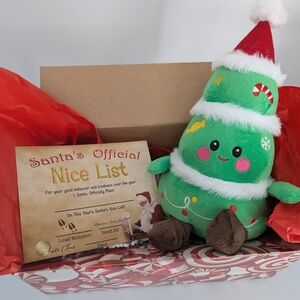 New Christmas Tree Plush Toy 🎄+ Santa nice list gift box